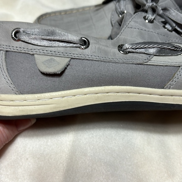 Sperry gray deck shoes size 9 perfect condition with fabric sides - Picture 8 of 8